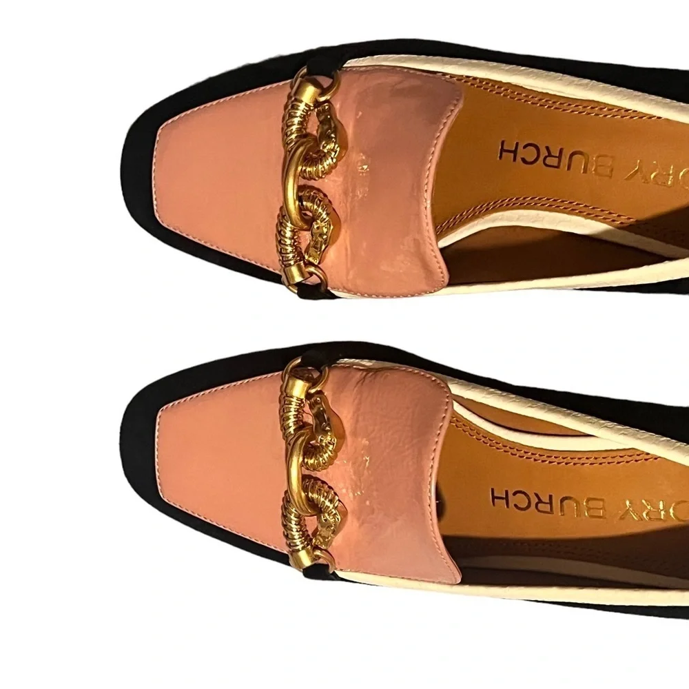 Tory Burch‎ Jessa Suede Heel Pump Black Pink Ivory